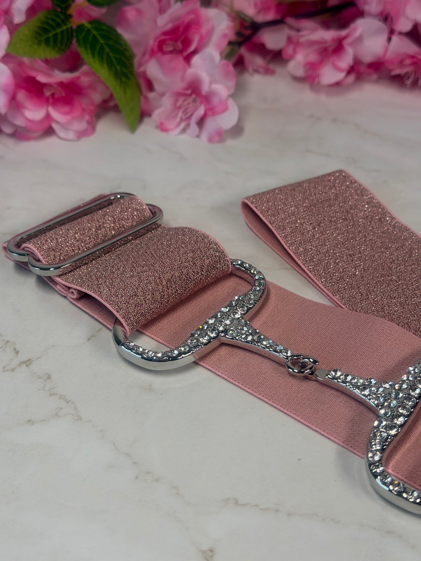 Glitzer Reitgürtel rosa