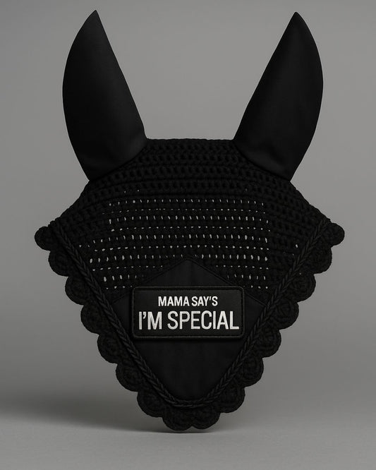 Fliegenohren "Mama say´s I´m Special" - geschwungener Rand