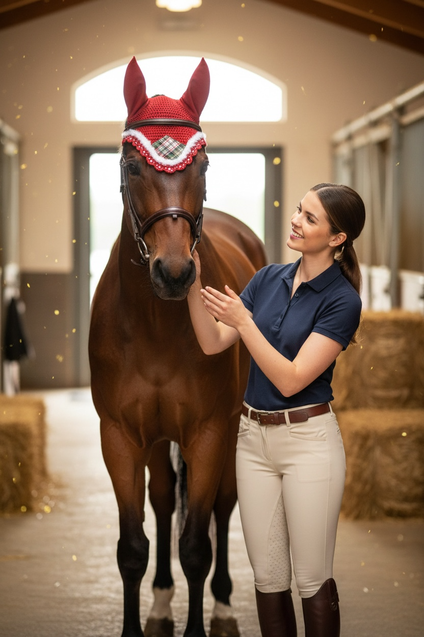 XMAS Horse Fliegenhaube