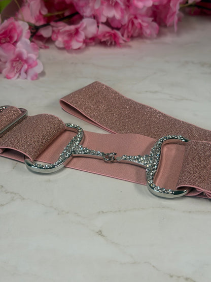 Glitzer Reitgürtel rosa