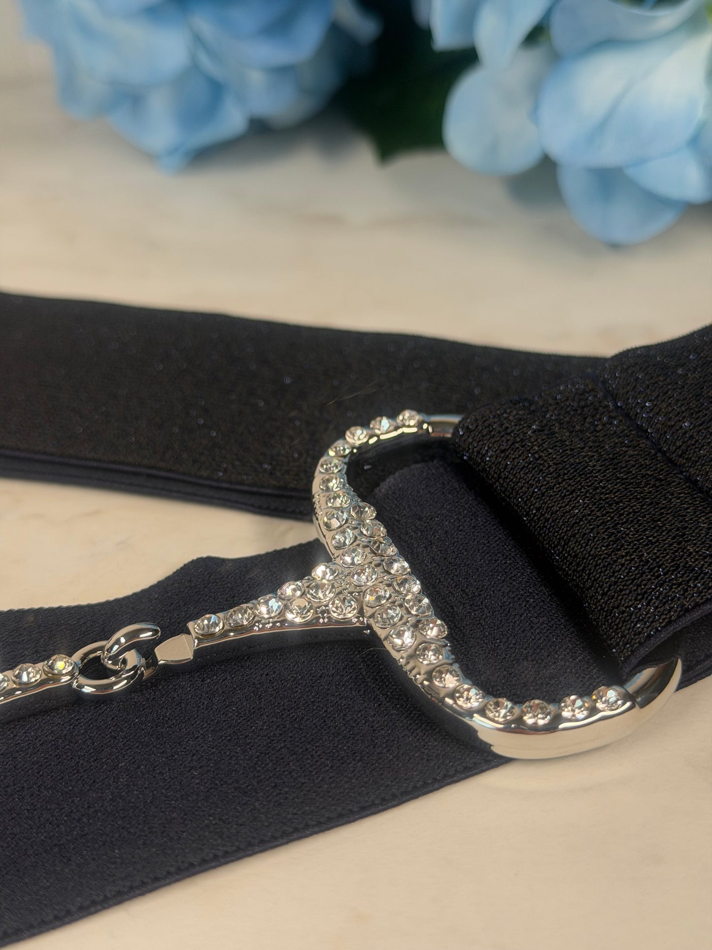 Glitzer Reitgürtel navy