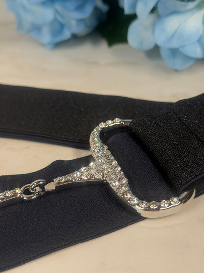 Glitzer Reitgürtel navy