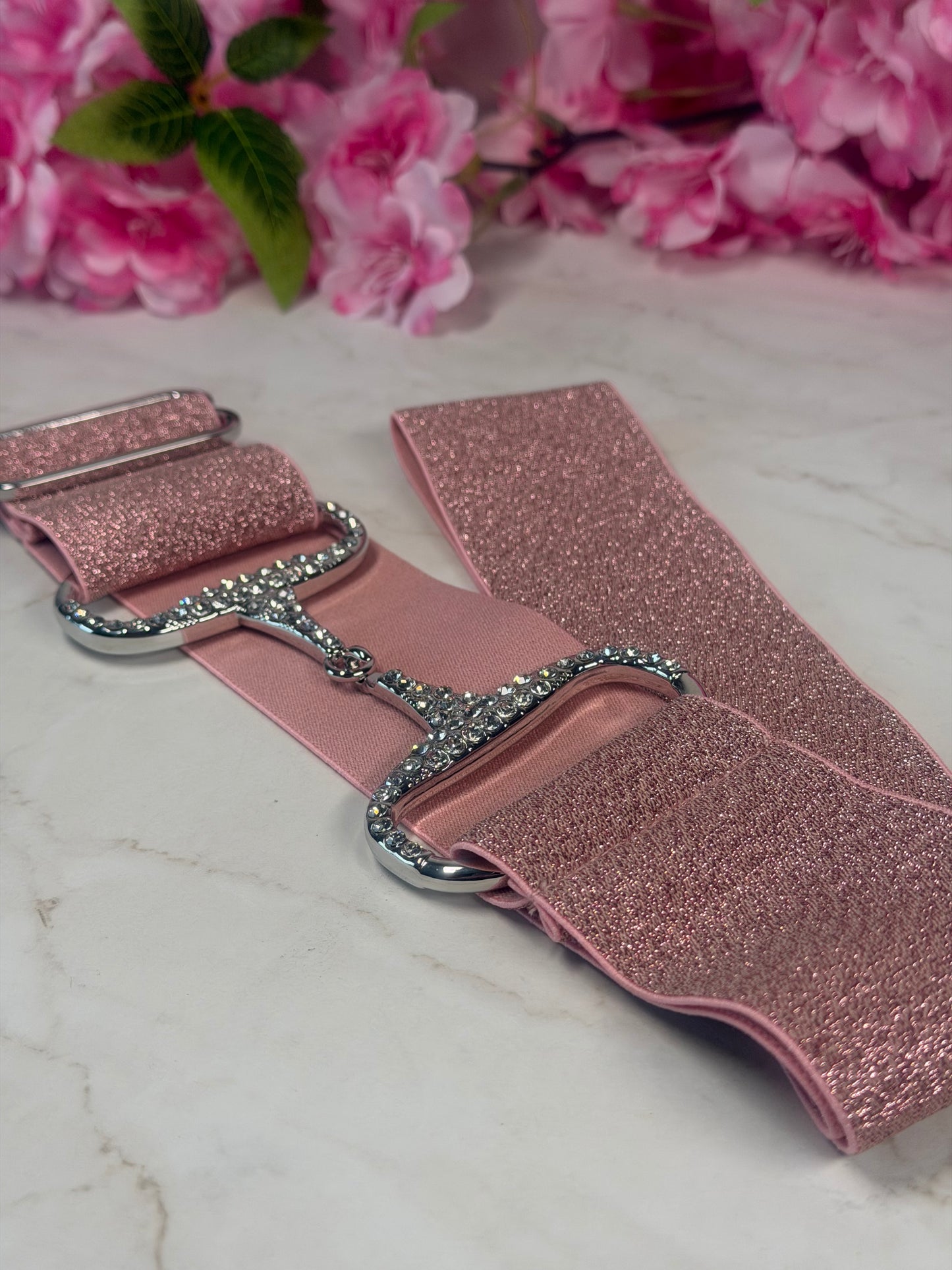 Glitzer Reitgürtel rosa