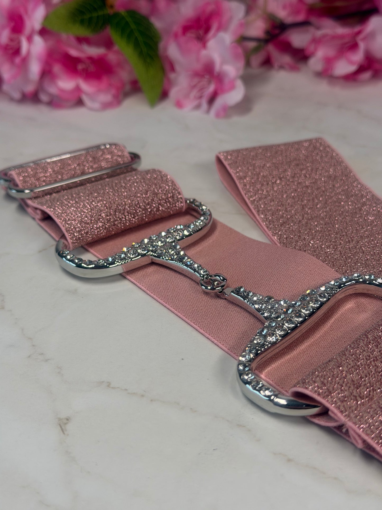 Glitzer Reitgürtel rosa