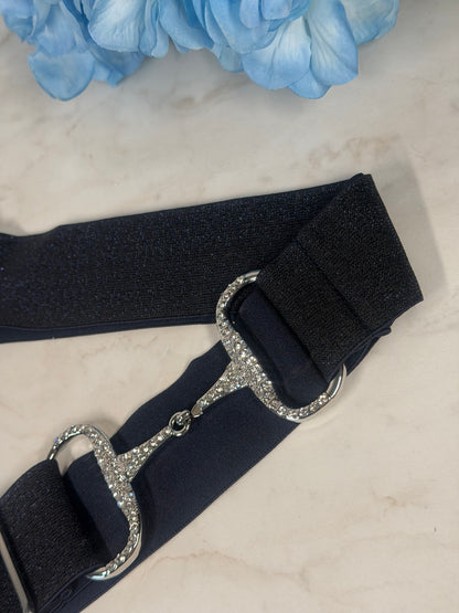 Glitzer Reitgürtel navy