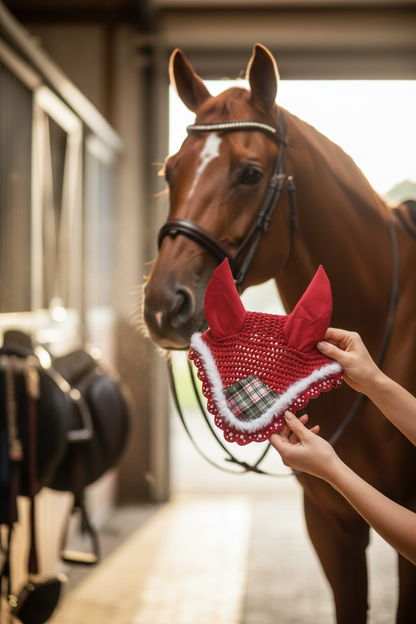 XMAS Horse Fliegenhaube