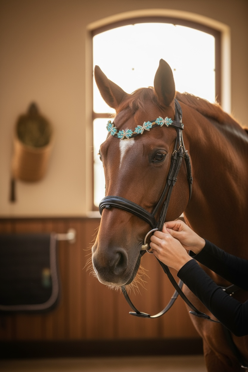 Stirnriemen Superstar in Blau Gold