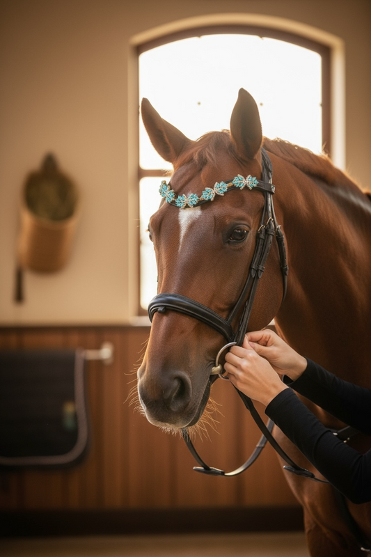 Stirnriemen Superstar in Blau Gold