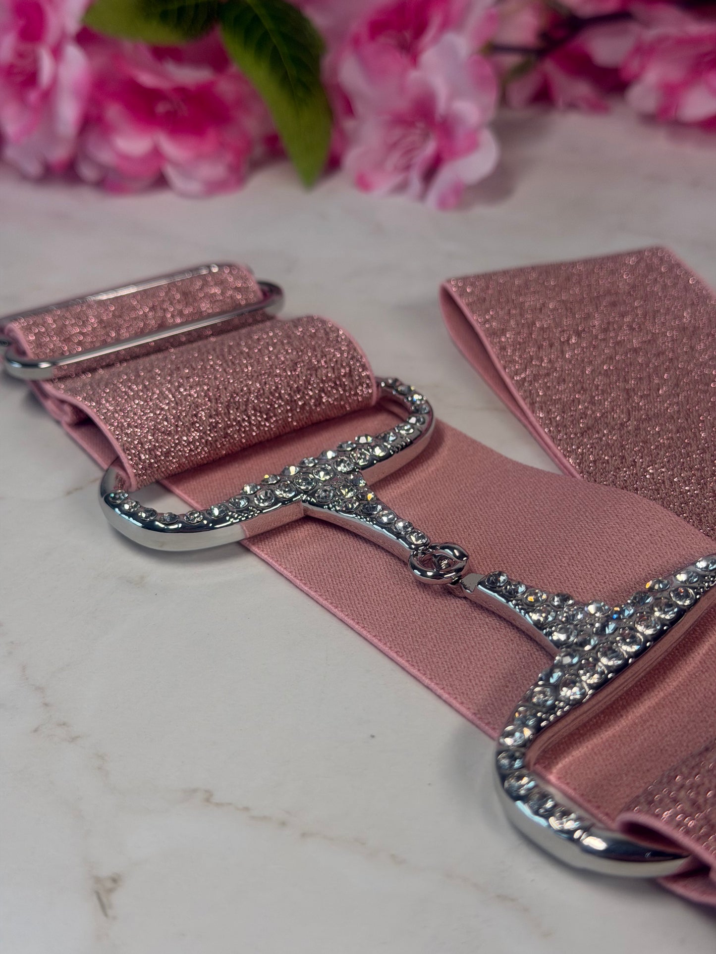 Glitzer Reitgürtel rosa
