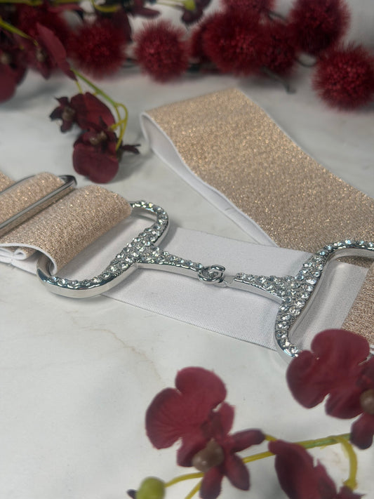 Glitzer Reitgürtel gold