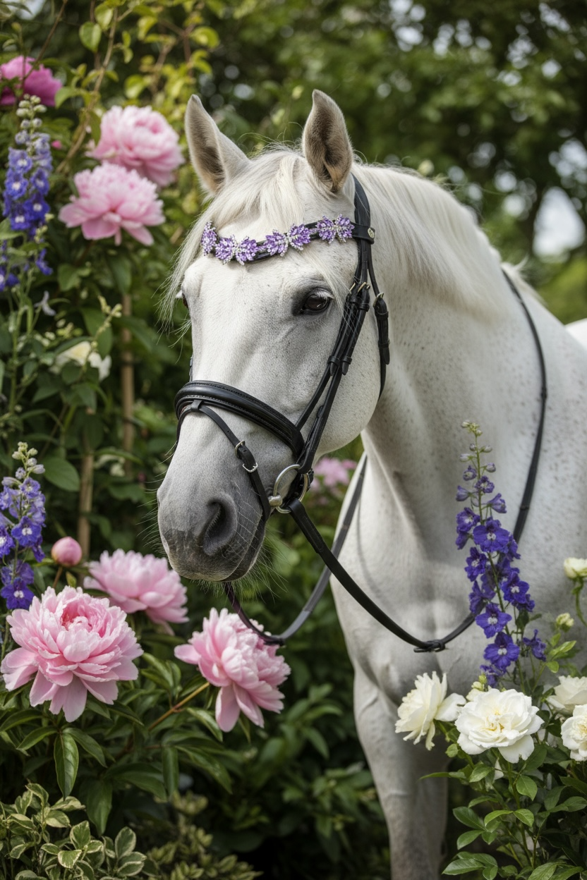 Stirnriemen Superstar in Lila Silber