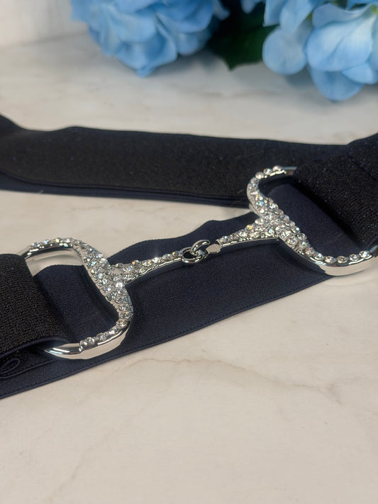 Glitzer Reitgürtel navy