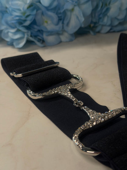 Glitzer Reitgürtel navy