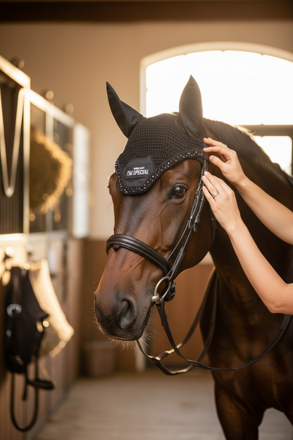 Fliegenohren mit Spruch & Glitzer