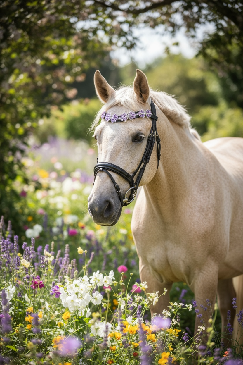 Stirnriemen Superstar in Lila Gold