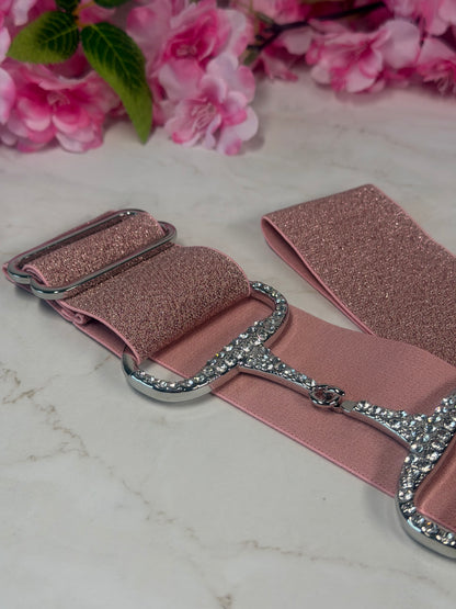 Glitzer Reitgürtel rosa
