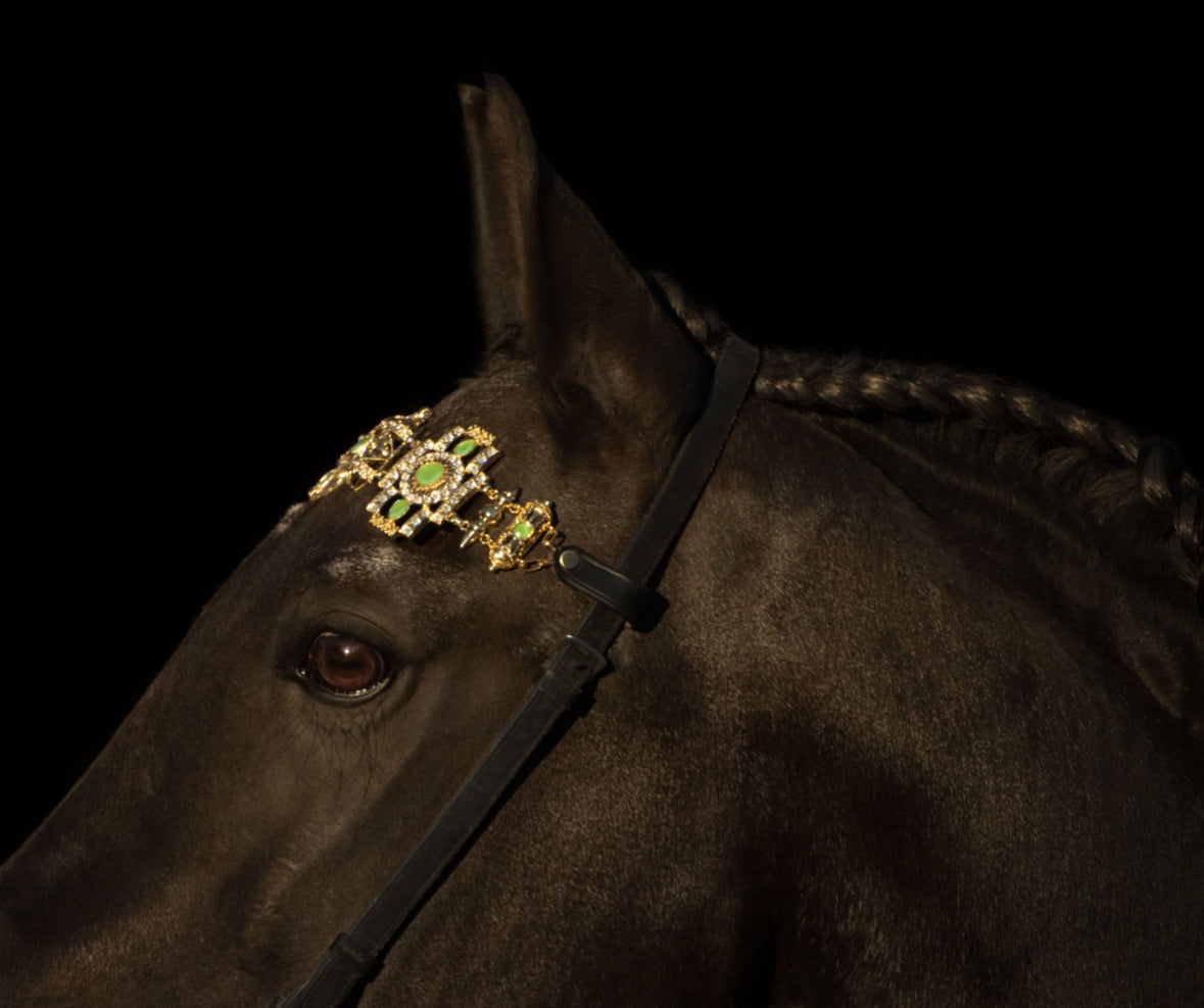 Orientalischer Stirnriemen "Saphir Gold"