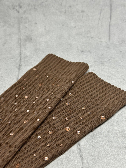 Reitsocken mit Glitzer - Brown