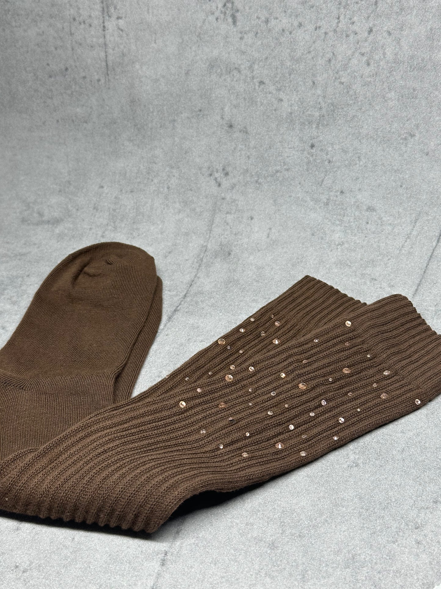 Reitsocken mit Glitzer - Brown