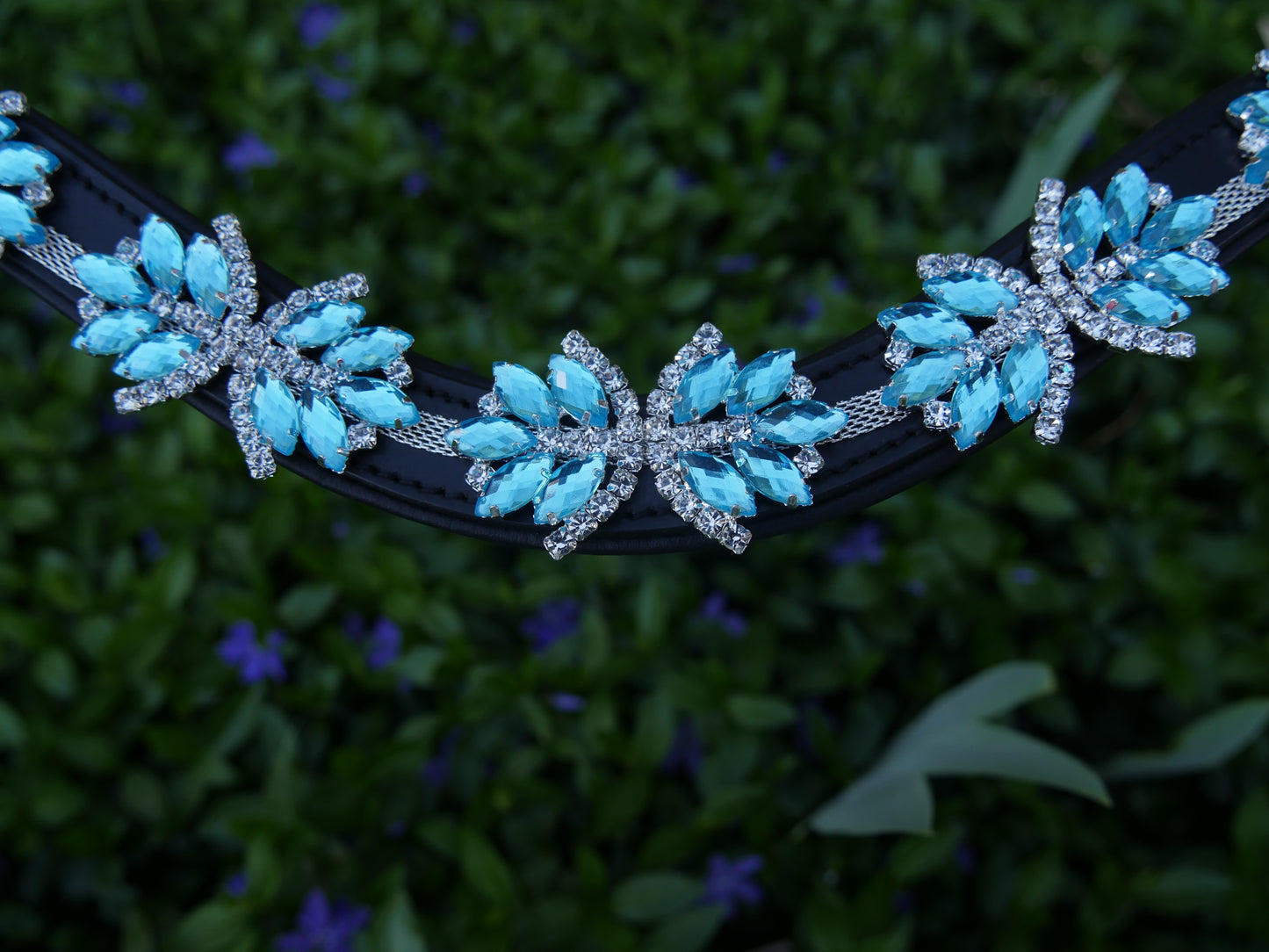 Stirnriemen "Superstar" in Blau Silber