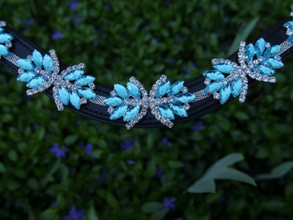 Stirnriemen "Superstar" in Blau Silber