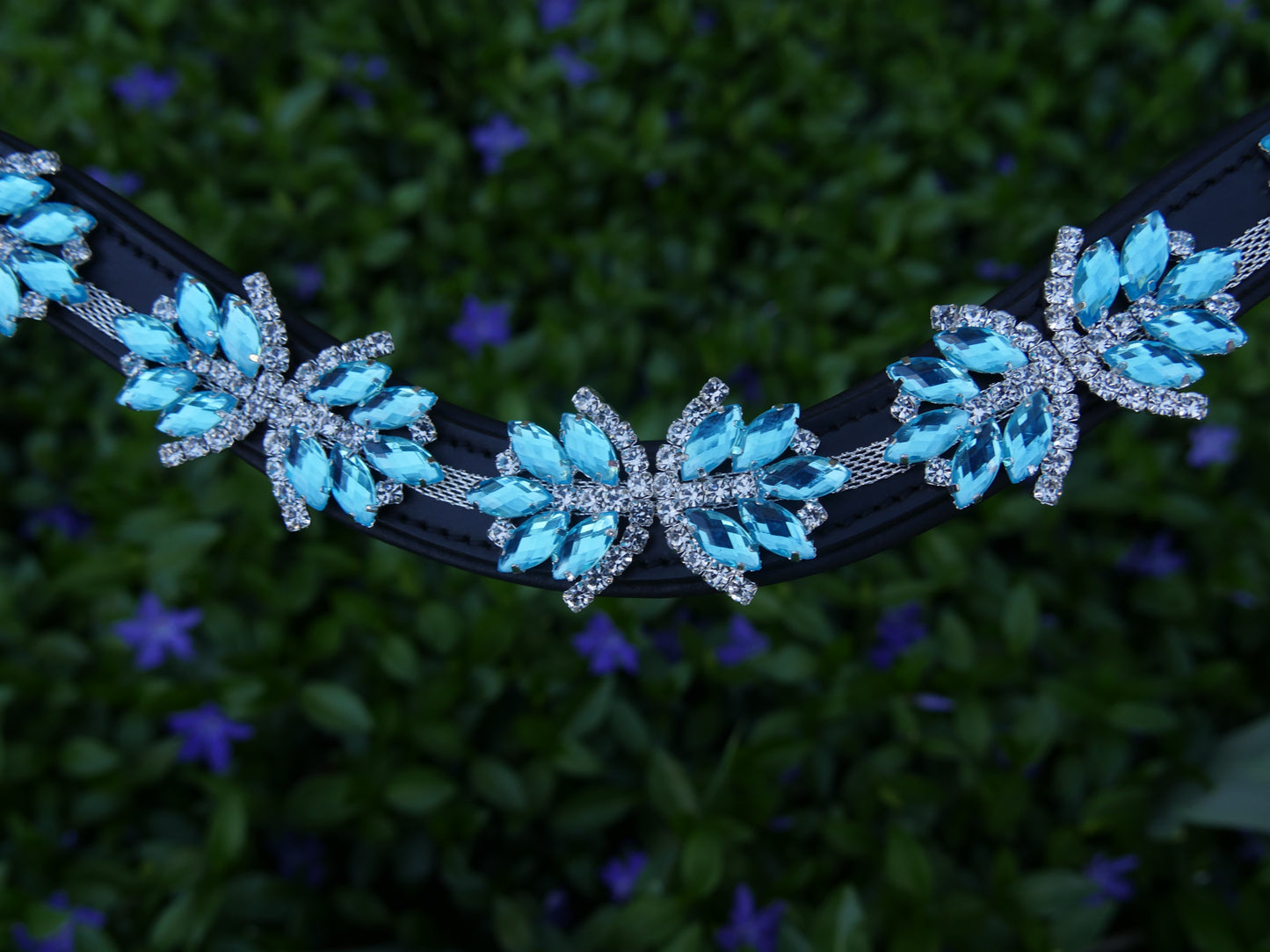 Stirnriemen "Superstar" in Blau Silber