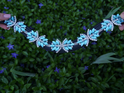 Stirnriemen "Superstar" in Blau Silber