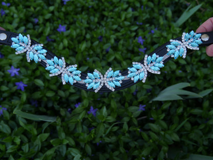 Stirnriemen "Superstar" in Blau Silber