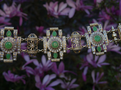 Orientalischer Stirnriemen "Saphir Gold"