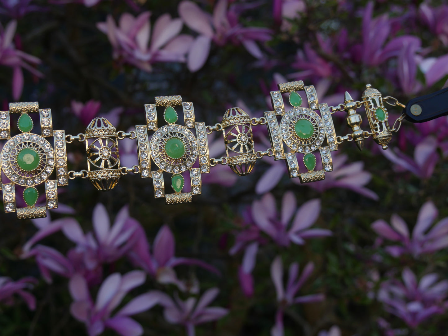 Orientalischer Stirnriemen "Saphir Gold"