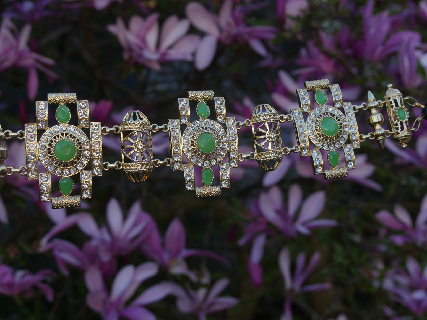 Orientalischer Stirnriemen "Saphir Gold"