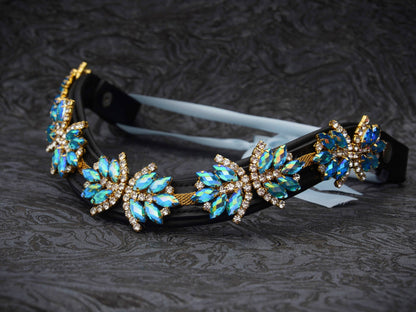 Stirnriemen Superstar in Blau Gold