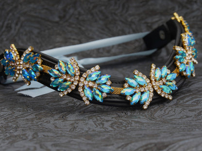 Stirnriemen Superstar in Blau Gold