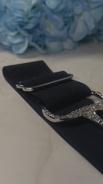 Glitzer Reitgürtel navy