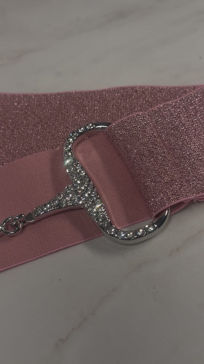 Glitzer Reitgürtel rosa