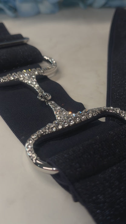 Glitzer Reitgürtel navy
